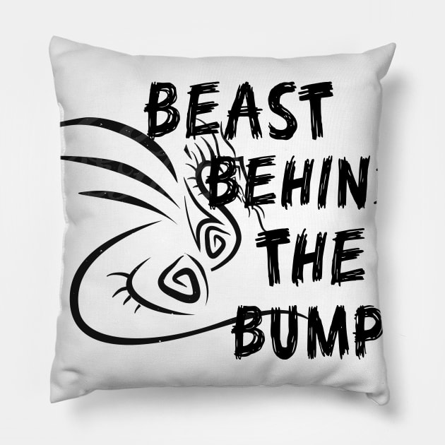 Amazing Retro Maternity Beauty and The Beast Bump Mommy T Shirt Pregnancy Announcement Tee Shirt Sold Individually Pillow by mo designs 95