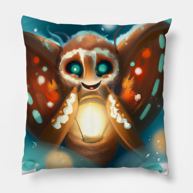 Cute Moth Drawing Pillow by Play Zoo