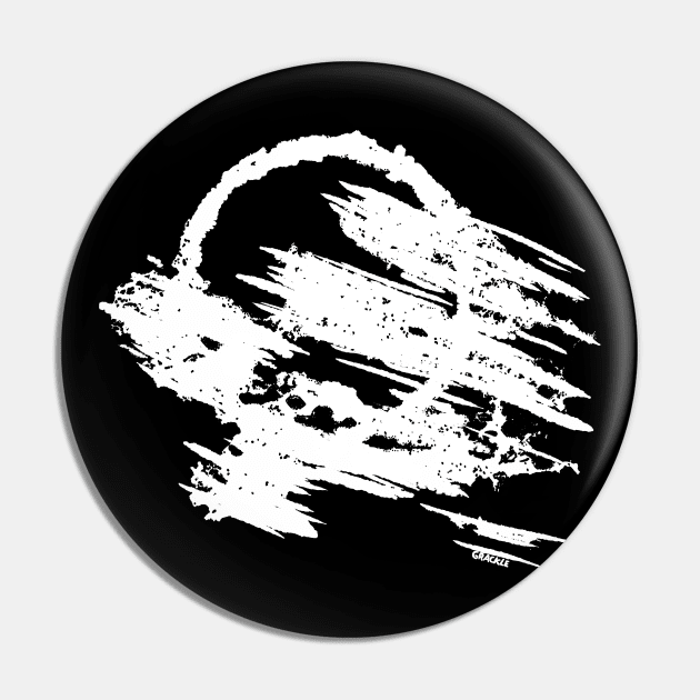 Abstract Ink Smear (White Version) Pin by Jan Grackle