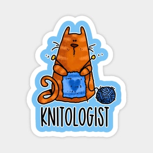 Knitologist (Ginger Kitty) Magnet