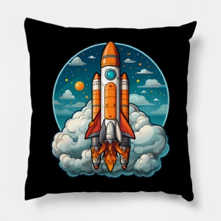 AI Generated Rocketship Pillow