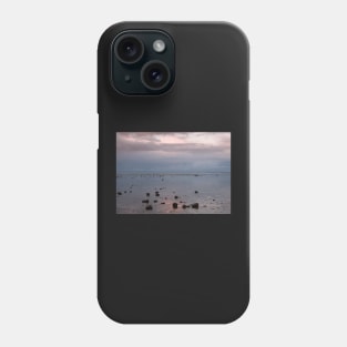 Rocks and sea breakers off the Frisian coast, Netherlands Phone Case