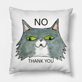 No Thank You Cat Pillow