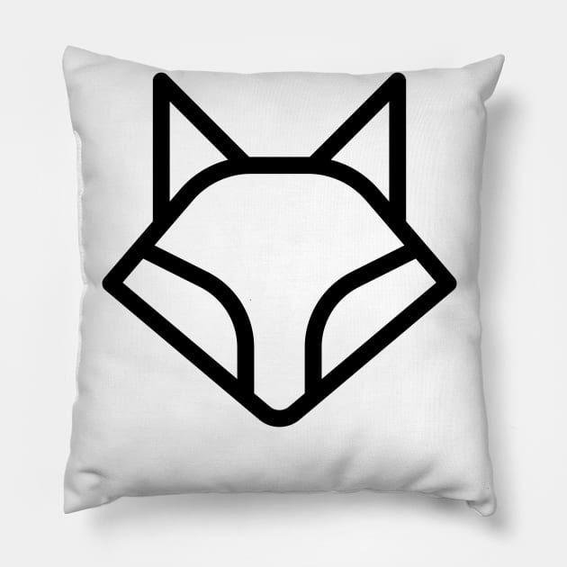 Fox, black line Pillow by Mixserdesign