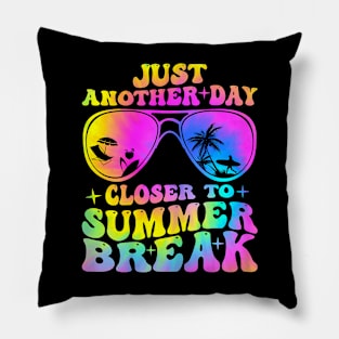 Groovy Just Another Day Closer To Summer Break Vacation Pillow