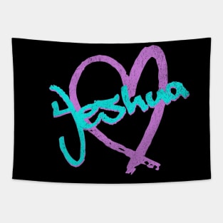 I Love Yeshua Vintage 80's & 90's Blue and Purple Tapestry