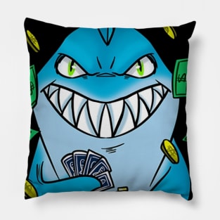 Shark Poker Player Funny Poker Gift Pillow