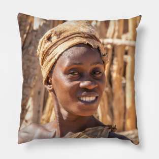 Namibia. Damara Living Museum. Portrait of a Woman. Pillow