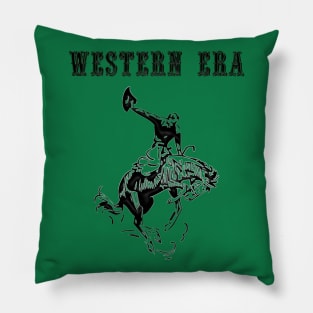 Western Era -  Cowboy on Horseback 7 Pillow