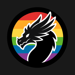 LGBTQ Pride Dragon Anthro Scalie Rainbow Logo T-Shirt