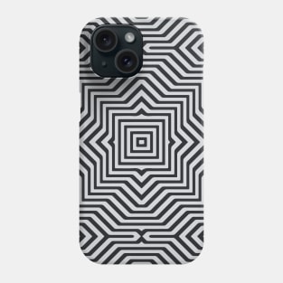 Minimal Geometrical Optical Illusion Style Pattern in Black & White Phone Case