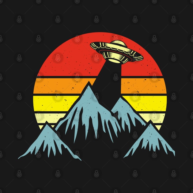 Retro alien ufo mountain by Dylante