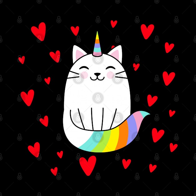 colorful unicorn happy cat love by ZenCloak