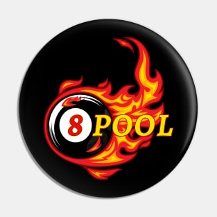 8 Ball 8 Pool Fire Billiards Pin