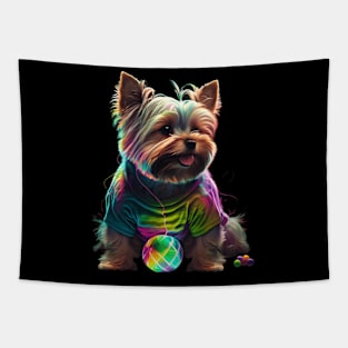 Neon Yorkie 2 Tapestry