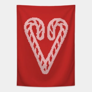 Christmas Sweater Knitted Candy Cane Heart Tapestry