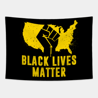 Black Lives Matter Fist Over United States Tapestry