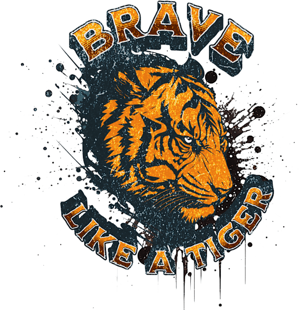 brave like a tiger Kids T-Shirt by HB Shirts