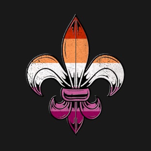 Lesbian Pride Flag Fleur de Lis T-Shirt