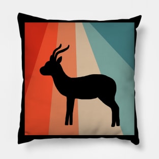 Vintage Gazelle Retro Design Wild Animal Horned Bearer Pillow