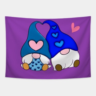 Gnome Love Blue Tapestry