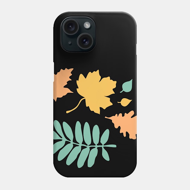 Sunny Autumn Pastel Leaves Pattern Phone Case by XOOXOO