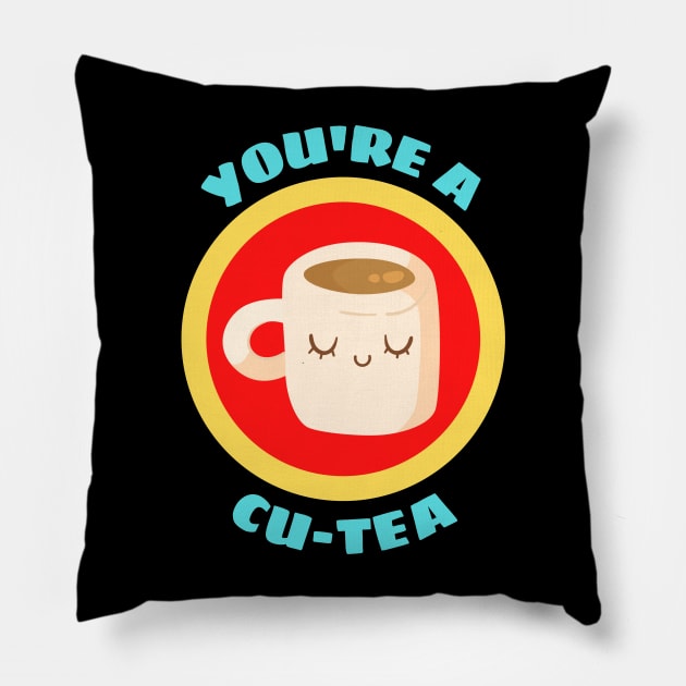 You're A Cu-tea - Tea Pun Pillow by Allthingspunny