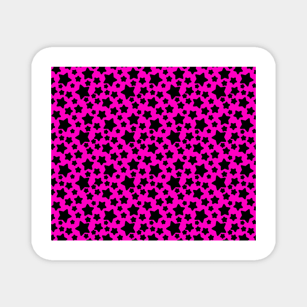 Black Purple Hot Pink Stars Magnet by saradaboru