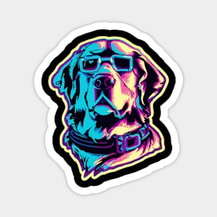 Labrador Vaporwave Dog Lover Retriever Magnet