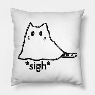 Cat sigh black Pillow