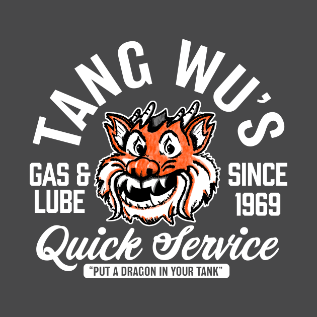 Tang Wu's Gas and Lube - Biker Style (Multicolor - Reverse) by jepegdesign