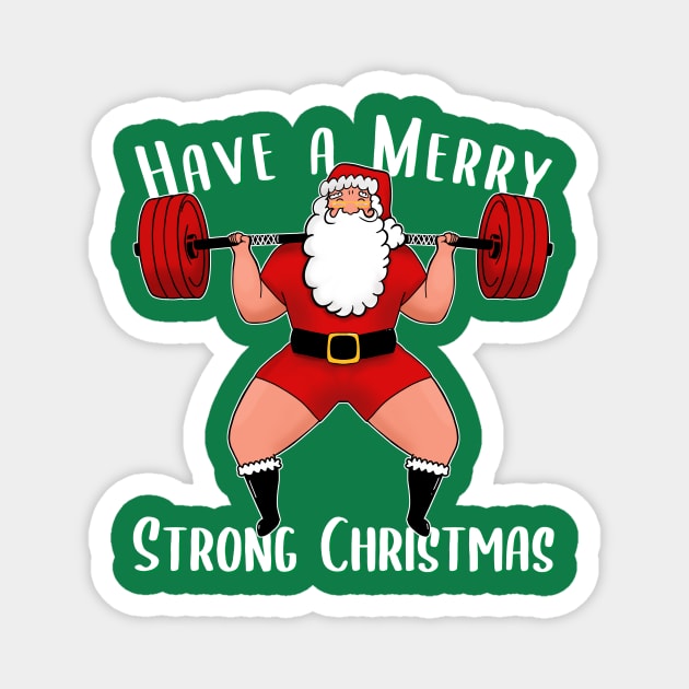 Squat Santa Training Squats with Santa for Lifting lovers Gym design Magnet by SusanaDesigns