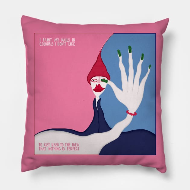 I paint my nails Pillow by Liza Victorova