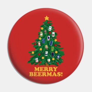 Merry Beermas for beer lovers V2 Pin