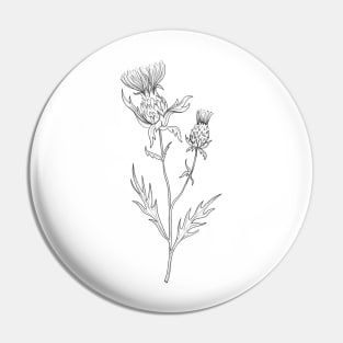 Thistle Ink Illustration Pin