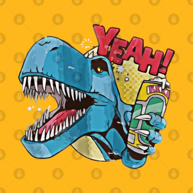 Drunk Dinosaur T-Rex Funny Yeah by JammyPants