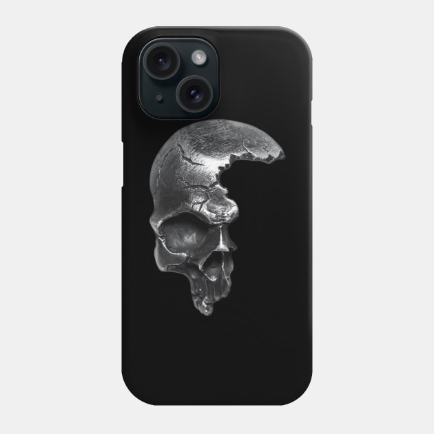 Retro Punk Half Face Gothic Skull Phone Case by SoLunAgua