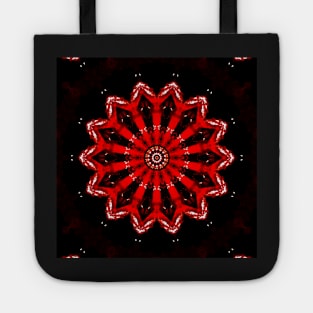 Ominous Red Kaleidoscope pattern (Seamless) 17 Tote