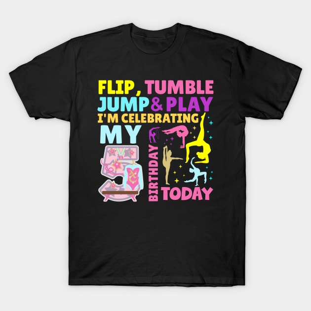 Girl's Gymnastics Birthday Party T Shirt Girl's Gymnastics Birthday Party T Shirt