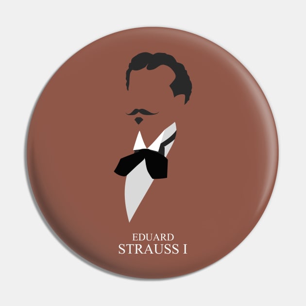 Eduard Strauss I - Minimalist Portrait Pin by Wahyu Aji Sadewa