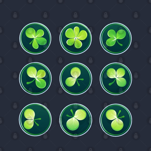 9 shamrock logo in St Patricks day lucky day by MilkyBerry