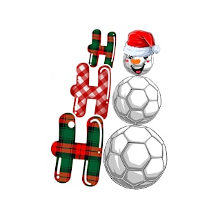 Christmas Ho-Ho-Ho Santa Snowman Soccer Xmas Pajama T-Shirt