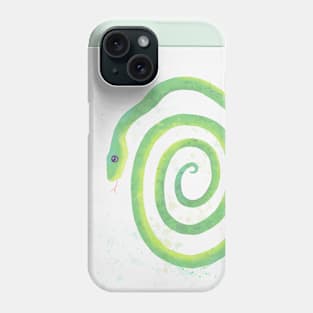 Green Grass Snake Watercolor Style Cute Phone Case