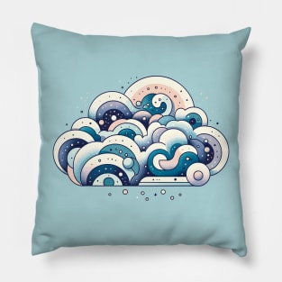 Serenity Swirls - Soft Colored Cloud Pillow