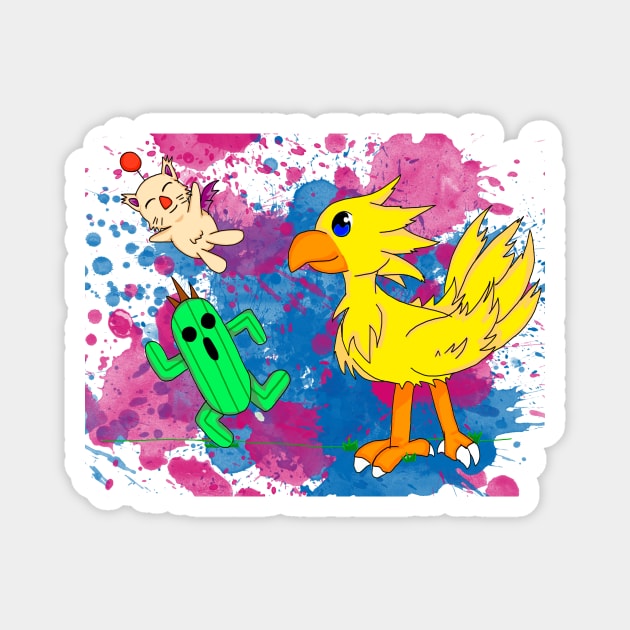 Final Pets (chocobo, moogle, cactuar) Magnet by juttatis