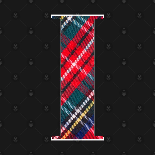 Letter I Monogram Scottish Tartan Gifts Names by tnts