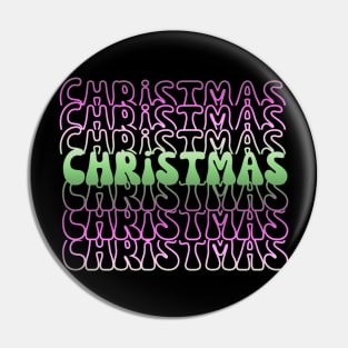 Gradient Retro Christmas Sunrise Pin