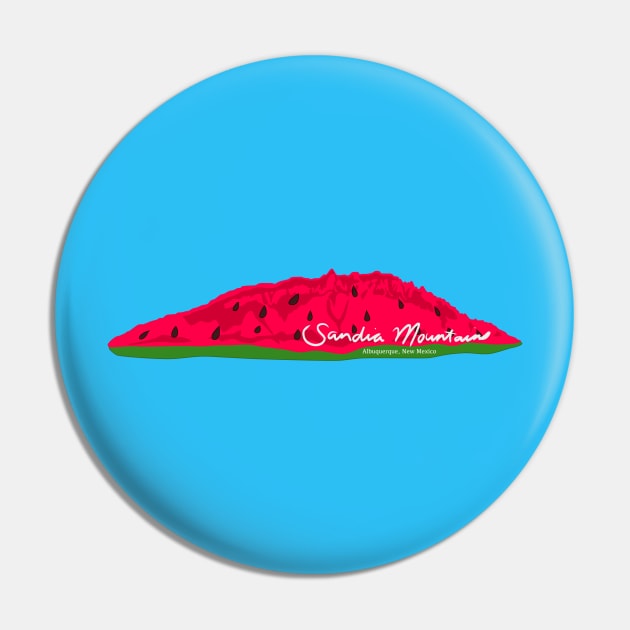 Sandia Mountains Watermelon Pin by hannahjgb