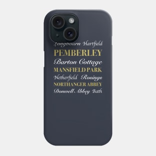 Jane Austen Locations_dark Phone Case