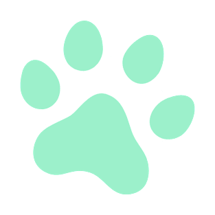 Mint green paw prints, set of six T-Shirt